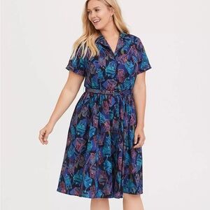 Her Universe Doctor Who TARDIS coloured button structure dress with belt